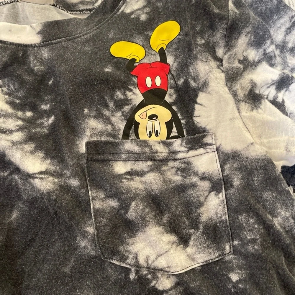 Disney Black and White Tie-Dye Mickey Mouse Tee - Picture 2 of 3